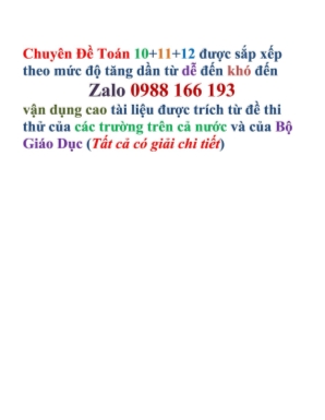 Đề thử sức trước kỳ thi THPT Quốc gia môn Toán năm 2020 - Đề số 12 (Có đáp án)